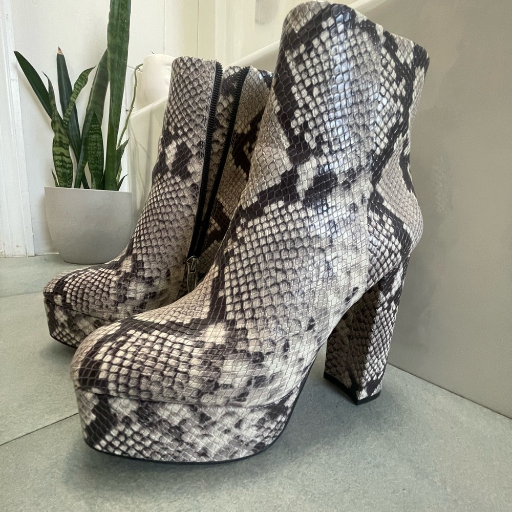 Vince Camuto Python Platform Booties - image 6